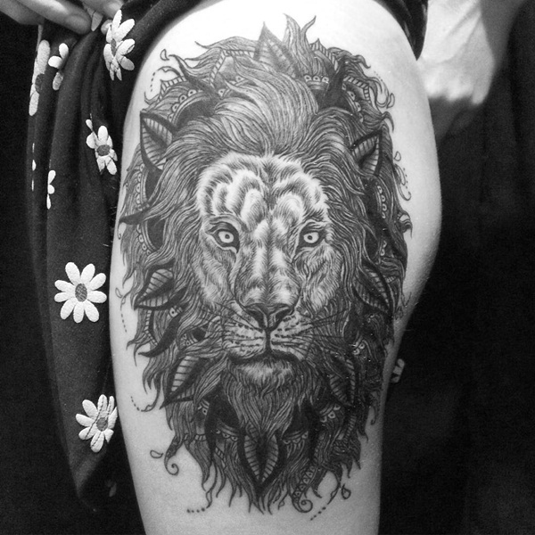 dessins de tatouage de lion pour les garçons et les filles24