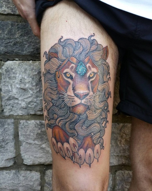 dessins de tatouage de lion pour les garçons et les filles48