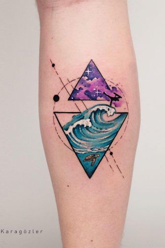 Geometric tattoo, avec couleurs