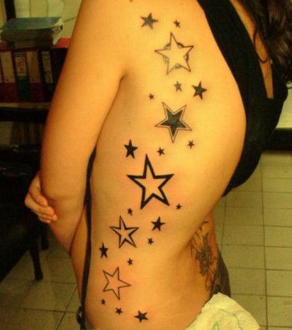Tattoo femme plusieurs étoiles