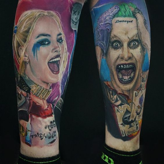Joker & Harley, style réaliste, crazy, populaire et magnifique
