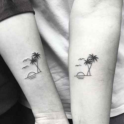 Tatouages ​​de soeur bras créatifs cool