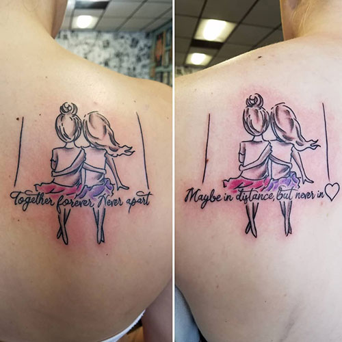 Adorable tatouage assorti pour les filles
