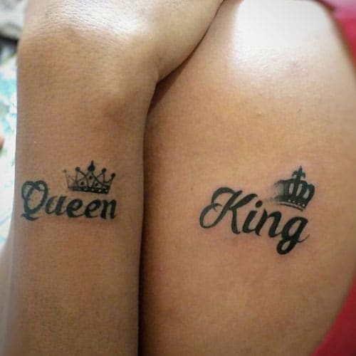 Tatouage couple reine roi