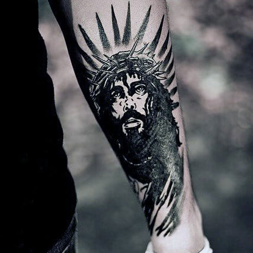 Meilleurs tatouages ​​d'avant-bras pour les hommes - Christian Jesus