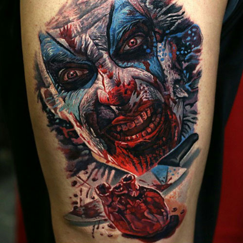 Idées de tatouage de clown effrayant pour les hommes