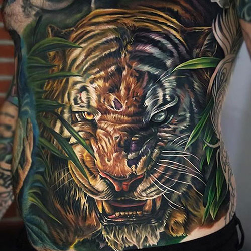 Dessins de tatouage tigre cool pour les gars