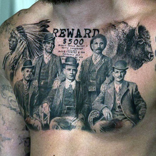 Tatouages ​​de poitrine pour hommes - Gangsters
