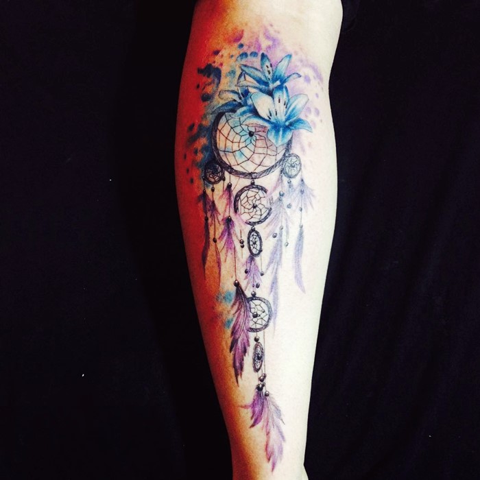 tatouage-attrape-rêves-coloré-12