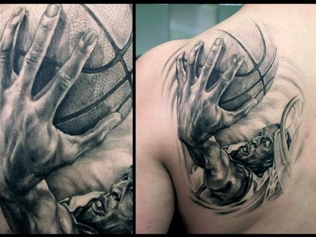 tatouage de basket-ball